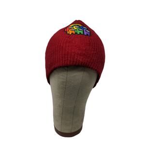 J.X.M.Y. Among Us Beanie Hat Embroidered Logo Rainbow Game Red SUS